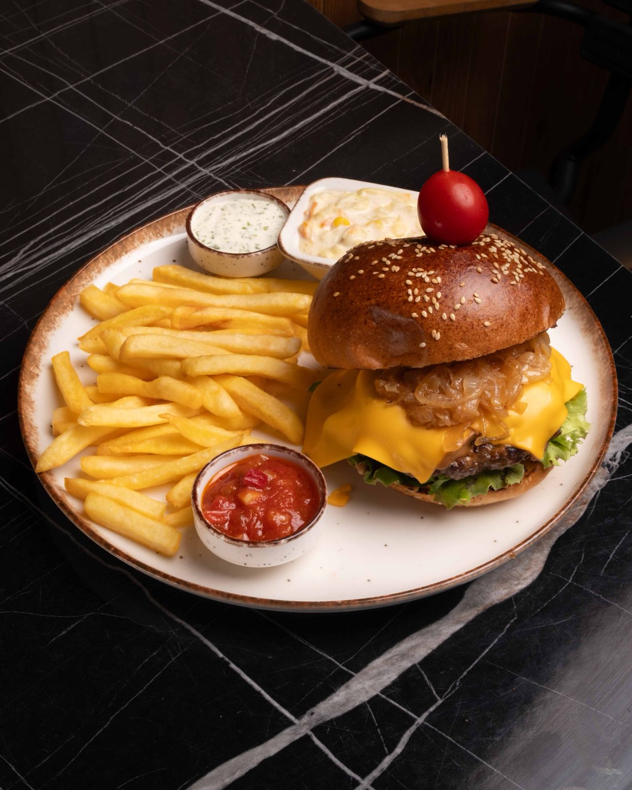 Mushroom Swiss Köfte Burger